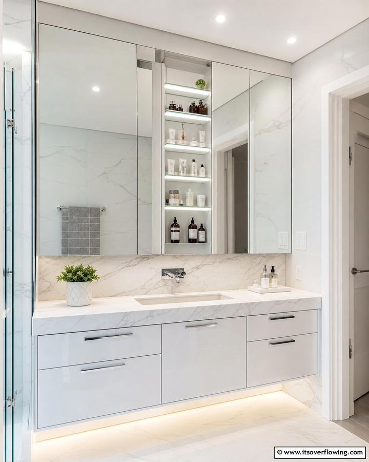 Built In Mirrored Cabinet - 21 Stunning Bathroom Mirror Ideas to Enhance Your Vanity Area