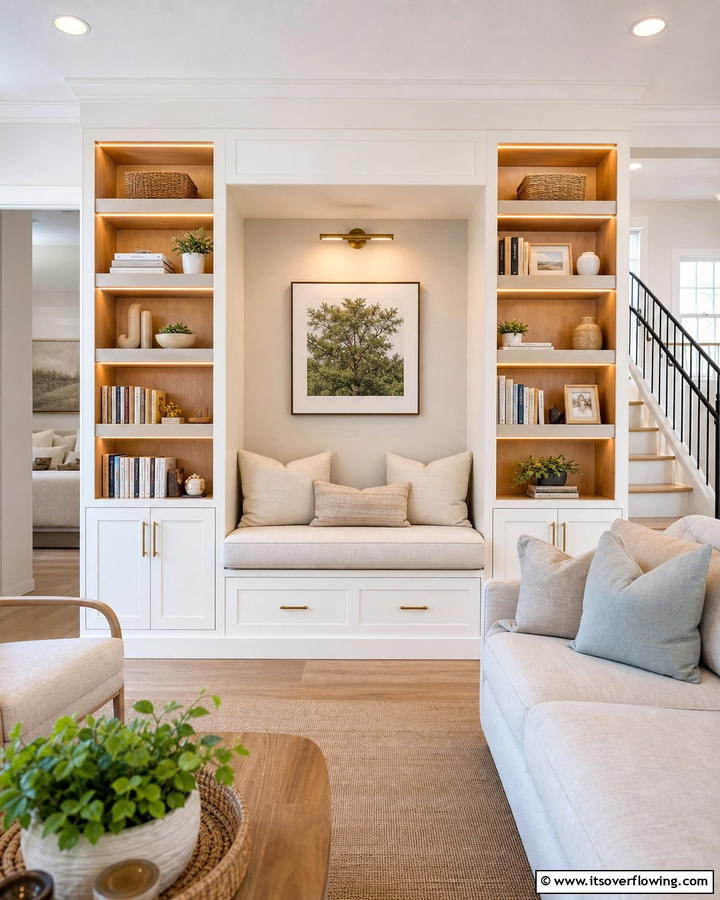 Built In Nook Display - 30 Creative Bookshelf Decor Ideas for Organized Living Spaces