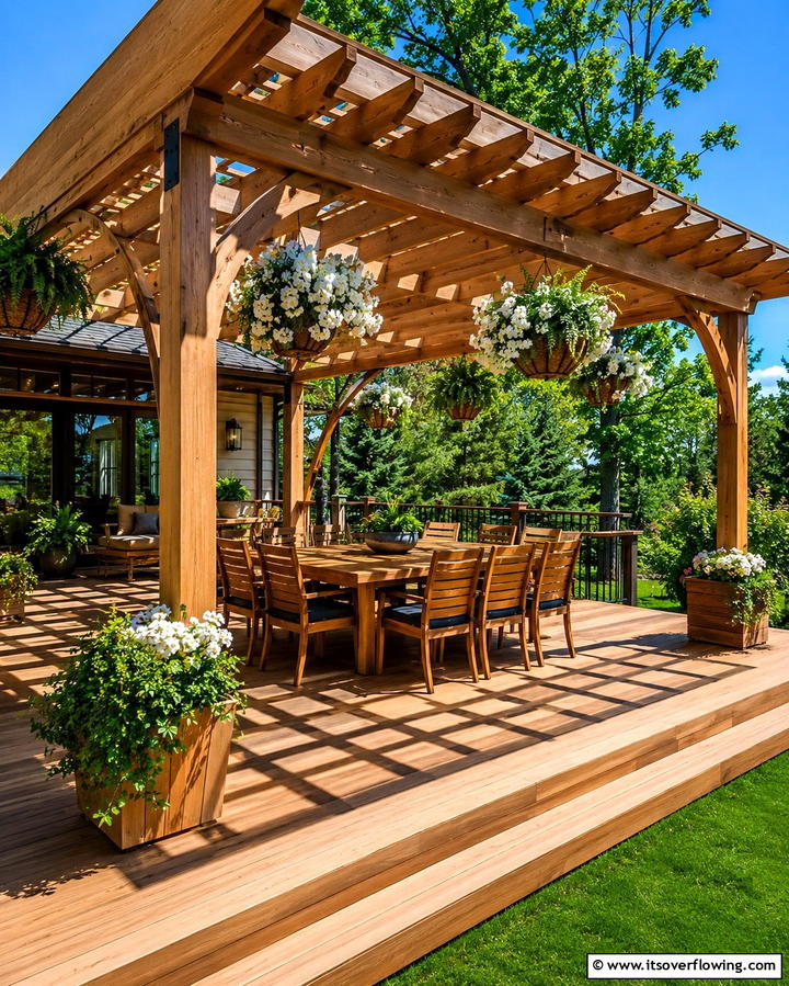 Built In Pergola Deck - 30 Large Deck Ideas for Expansive Outdoor Living Spaces