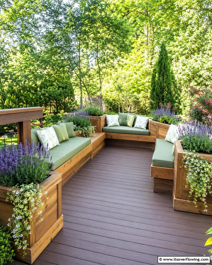 Built In Planter Benches - 25 Stylish Deck Seating Ideas for Outdoor Entertaining