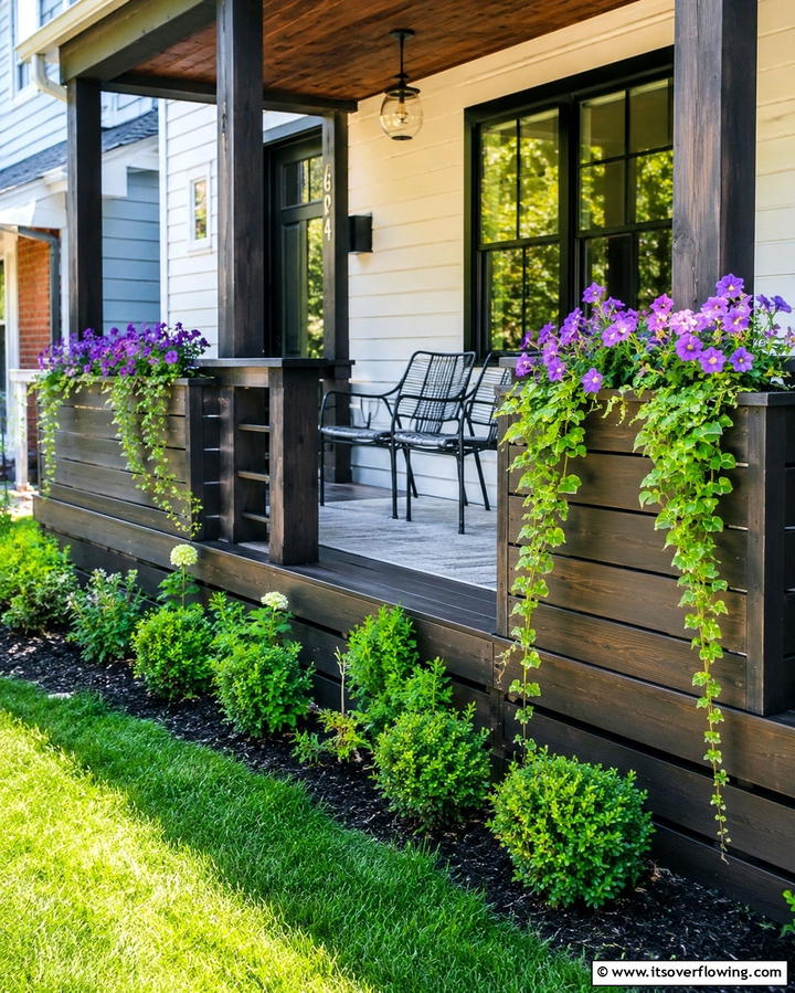 Built In Planter Boxes - 30 Large Front Porch Ideas to Boost Outdoor Living Spaces
