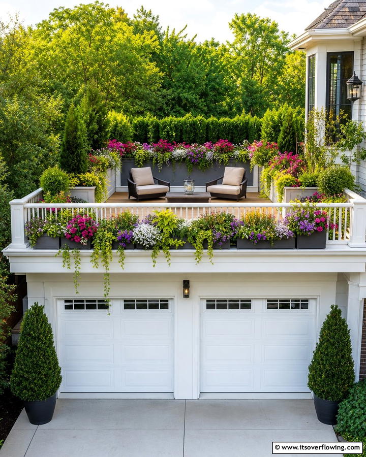 Built In Planters - 20 Balcony Over Garage Ideas for Extra Space