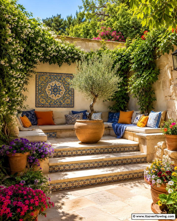 Built In Seating - 20 Small Walled Garden Ideas for Cozy Outdoor Spaces