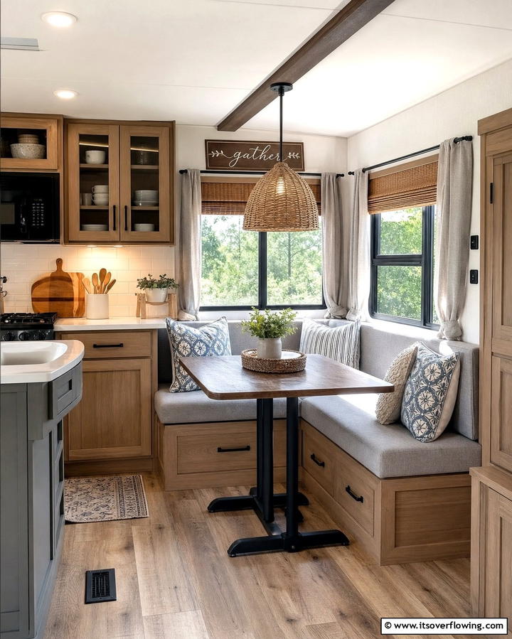 Built In Seating - 25 Mobile Home Kitchen Ideas for Stylish Living