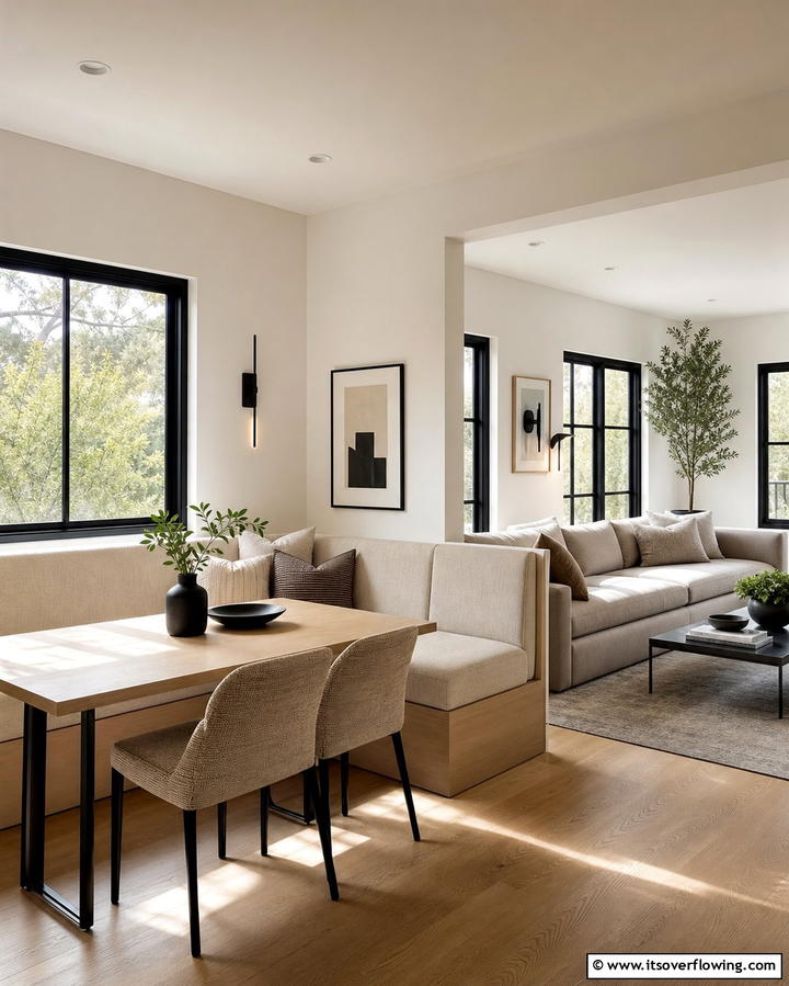 Built In Seating Options - 25 Living Room Dining Room Combo Ideas for Open Spaces