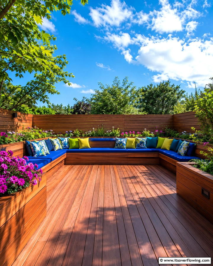 Built In Seating Privacy - 30 Private Deck Ideas for Secluded Outdoor Relaxation Zones
