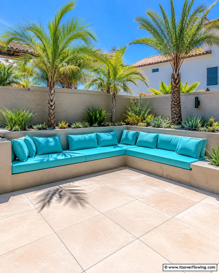 Built In Seating for Space Efficiency - 25 Small Backyard Landscaping Ideas to Transform Your Space