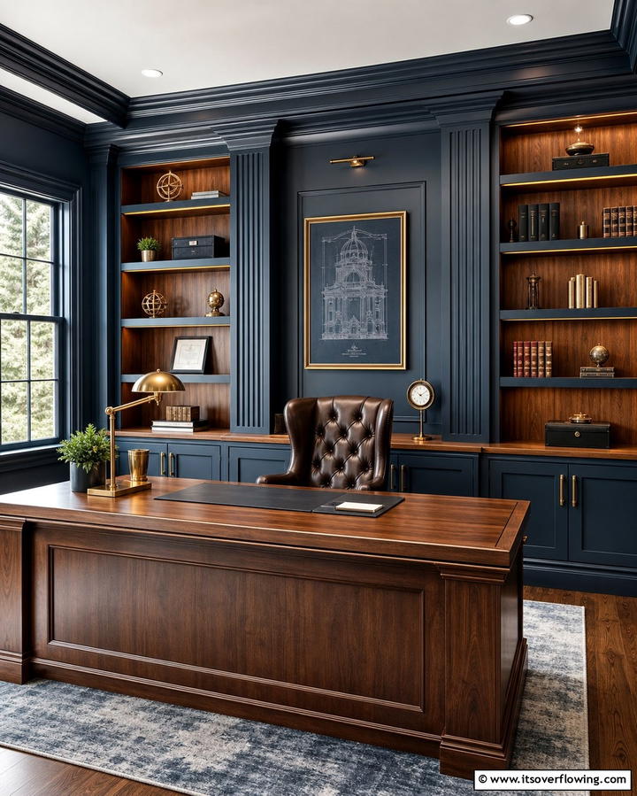 Built In Shelves for a Seamless Look - 25 Office Shelving Ideas to Maximize Storage and Style