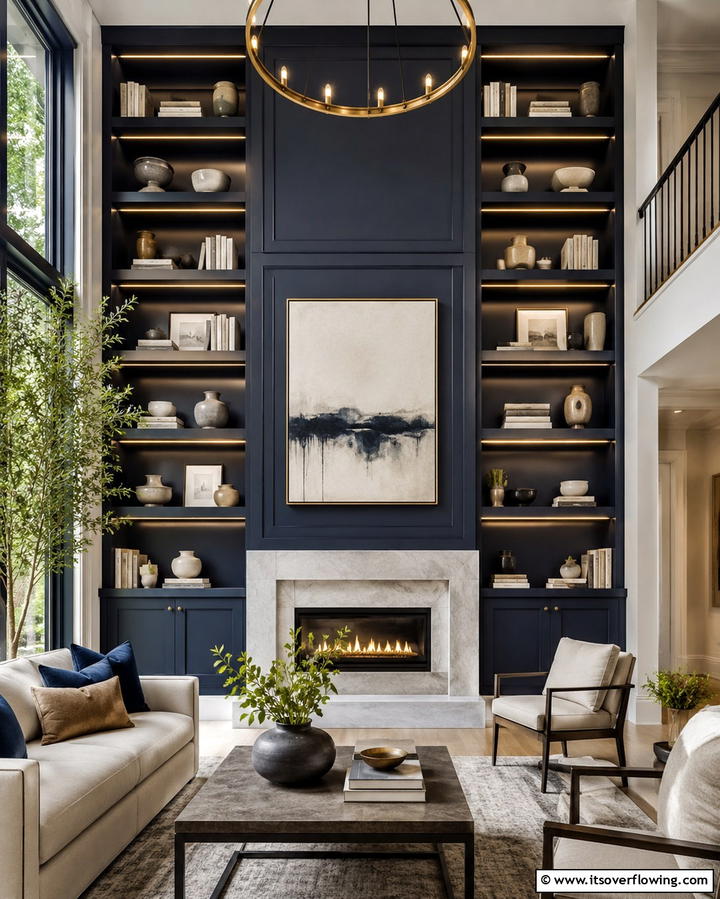 Built In Shelving - 25 Townhouse Interior Design Ideas for Modern Living