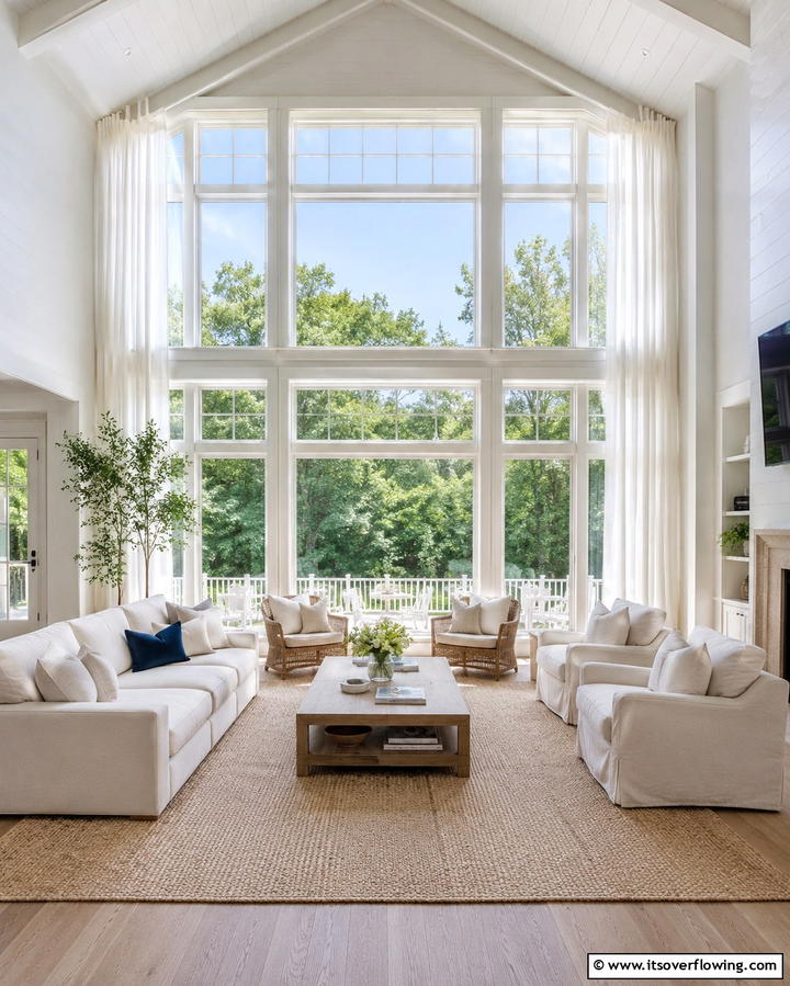Built In Shelving - 30 Hamptons Living Room Ideas for Coastal-Inspired Elegance