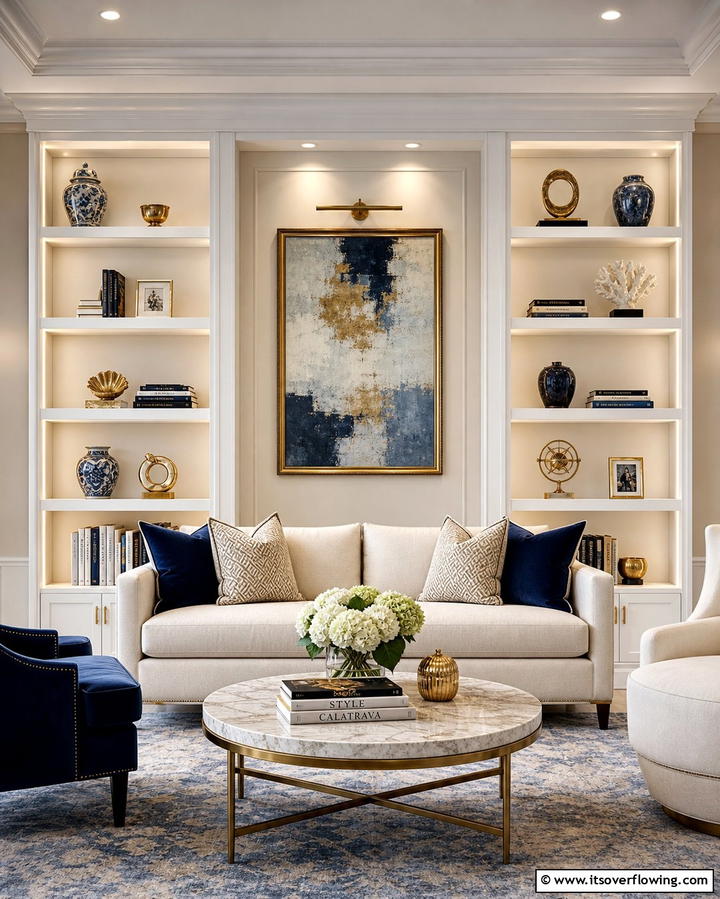 Built In Shelving - 25 Formal Living Room Ideas for Elegant Gatherings