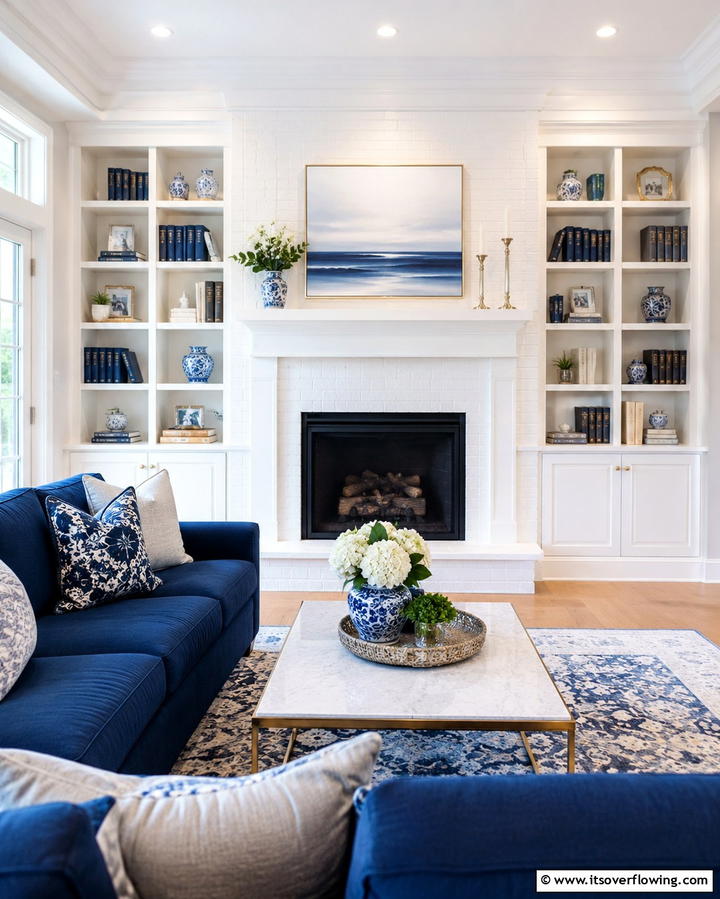 Built In Shelving Around the FireplaceExact - 25 Cozy Living Room Fireplace Ideas for Warmth