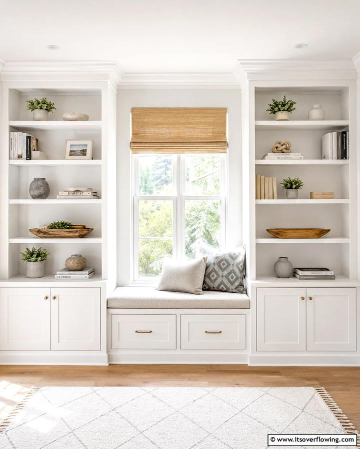Built In Shelving Units - 25 Joanna Gaines Living Room Ideas for Farmhouse Style