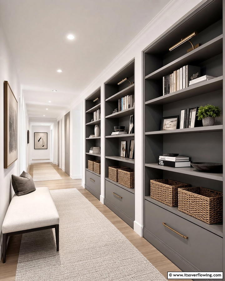 Built In Shelving for Hallways - 25 Hallway Storage Ideas to Maximize Space