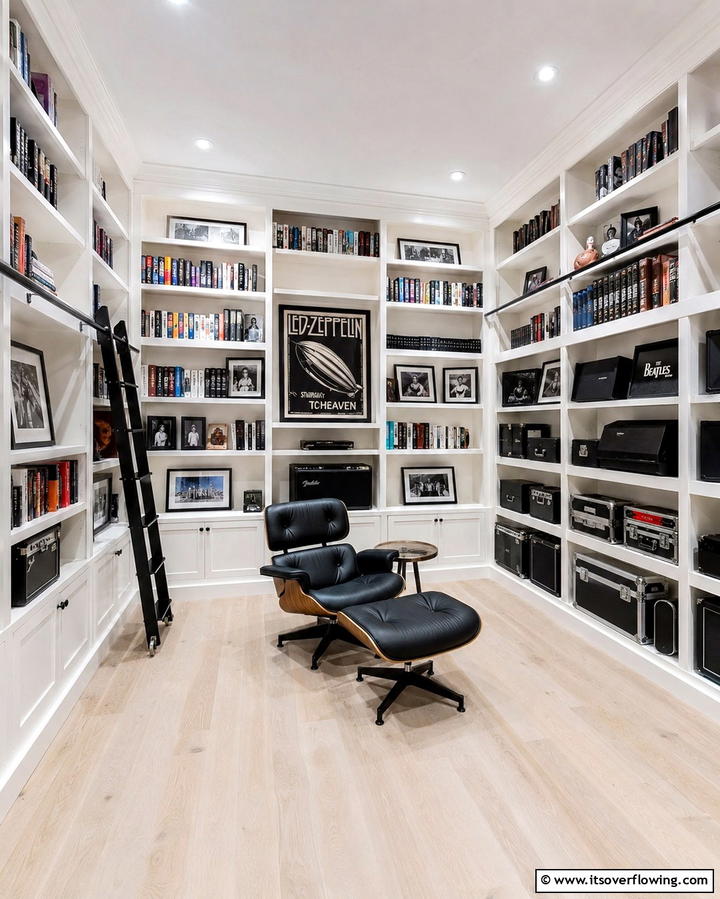 Built In Shelving for Organization - 25 Music Room Ideas to Create the Perfect Sound Space