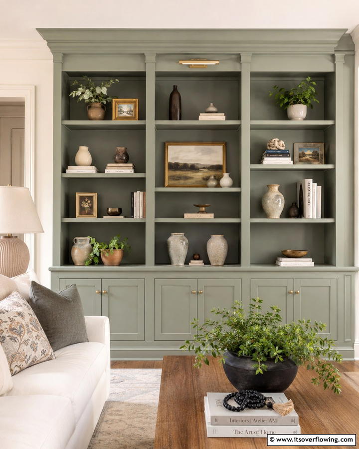 Built In Shelving for a Cohesive Look - 30 Living Room Shelf Ideas for Stylish Storage Solutions