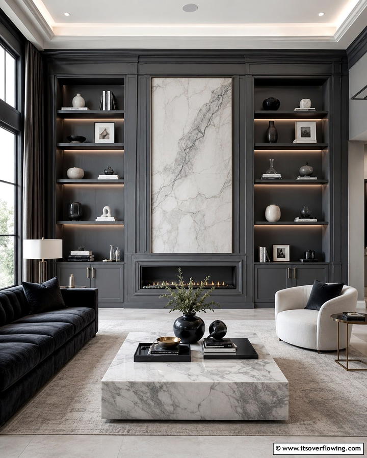 Built In Shelving for a Seamless Finish - 25 Living Room Bookshelf Ideas for Stylish Storage