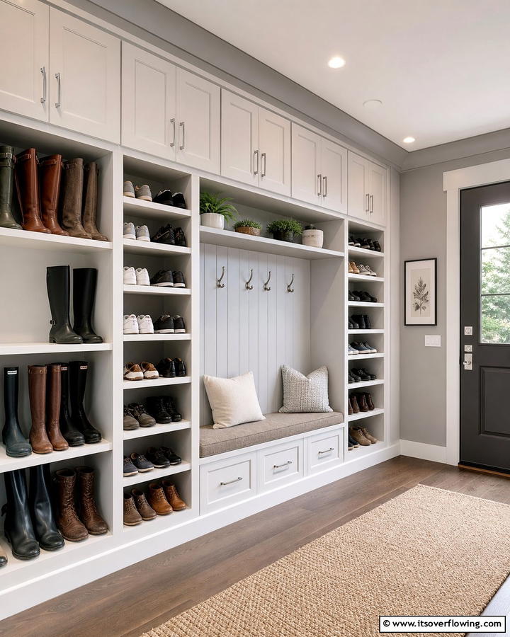 Built In Shoe Racks - 25 Boot Room Ideas for Organized Entryways
