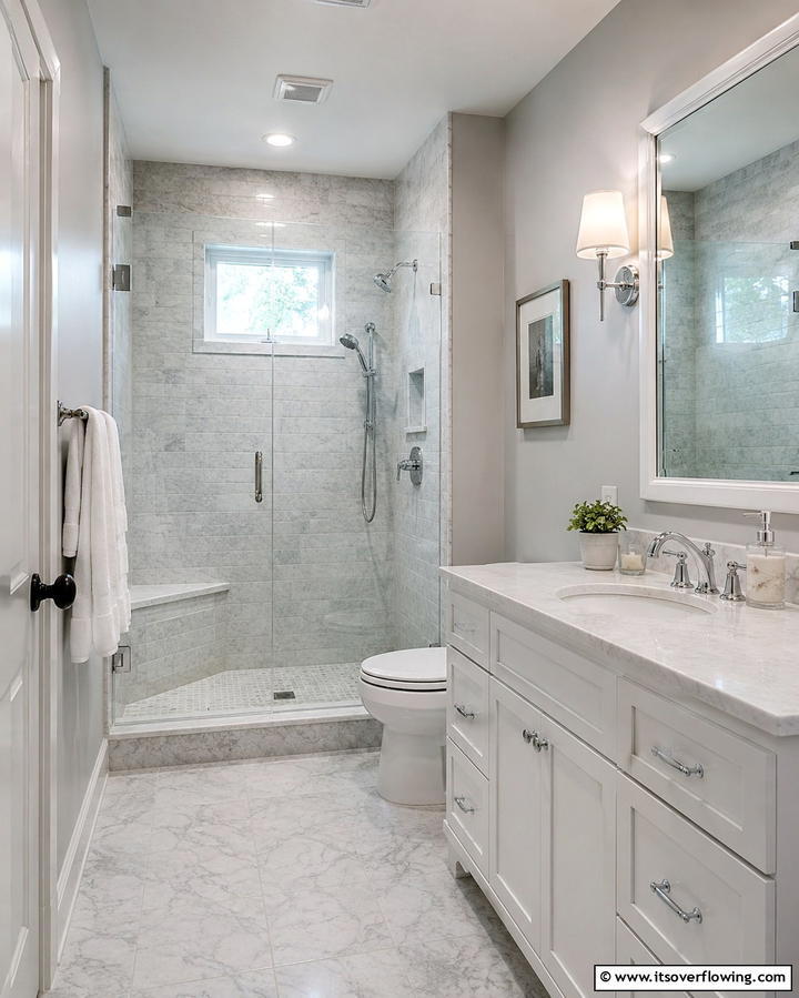 Built In Shower Bench - 25 Small Bathroom Walk-in Shower Ideas for Compact Spaces