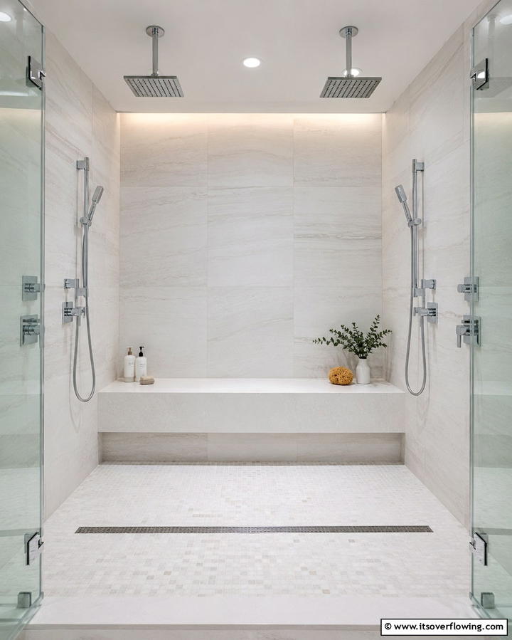 Built In Shower Bench - 25 Spa-Like Bathroom Ideas for a Relaxing Retreat