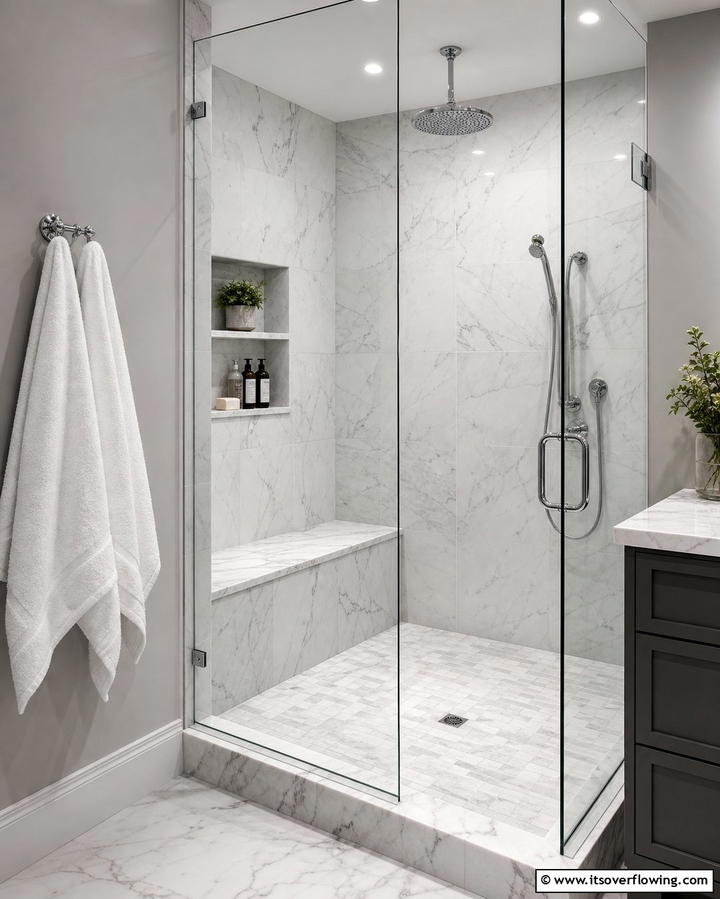Built In Shower Bench - 25 Family Bathroom Ideas for Functional and Stylish Spaces