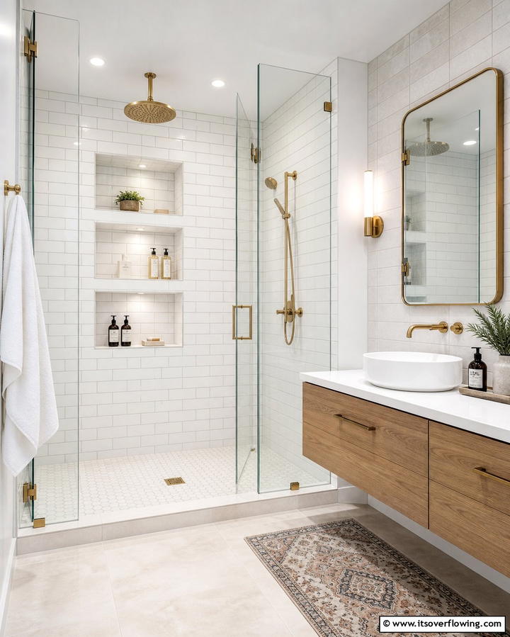 Built In Shower Niches - 25 Bathroom Remodel Ideas for a Fresh New Look