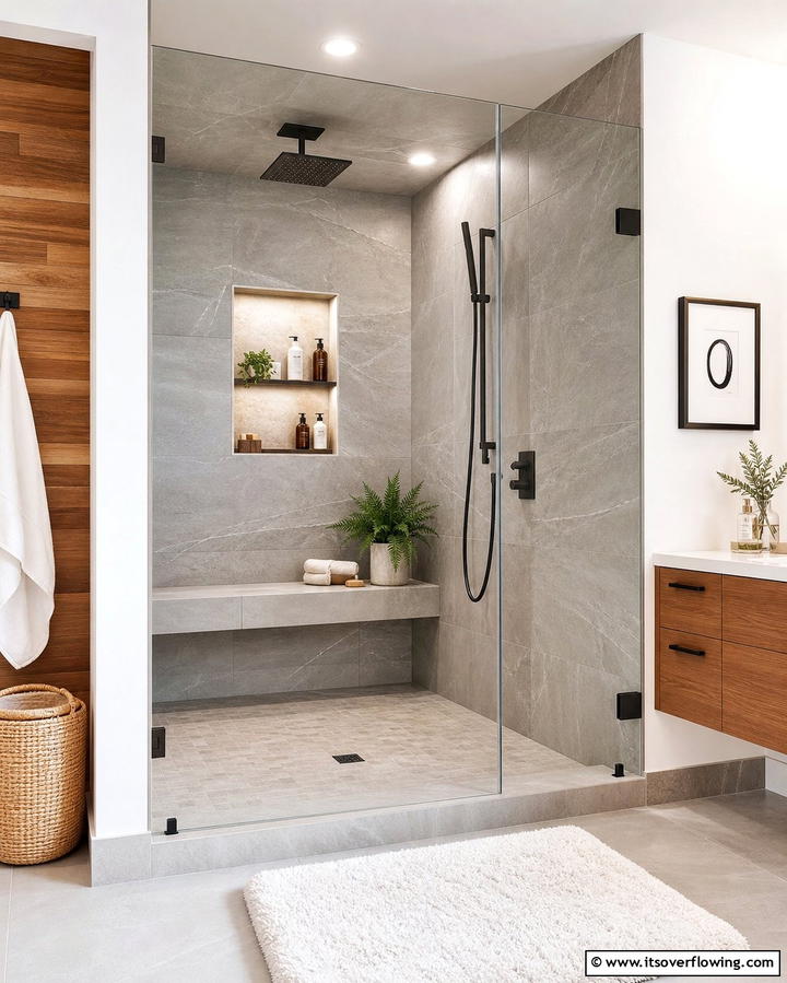 Built In Shower Seating - 25 Cozy Bathroom Ideas for a Relaxing Space