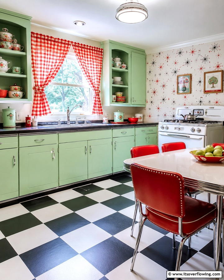 Built In Spice Racks - 25 1950s Kitchen Ideas for a Retro Home Makeover