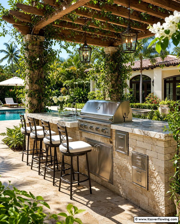 Built In Stone BBQ Island - 25 Bbq Pit Ideas for Outdoor Cooking Fun