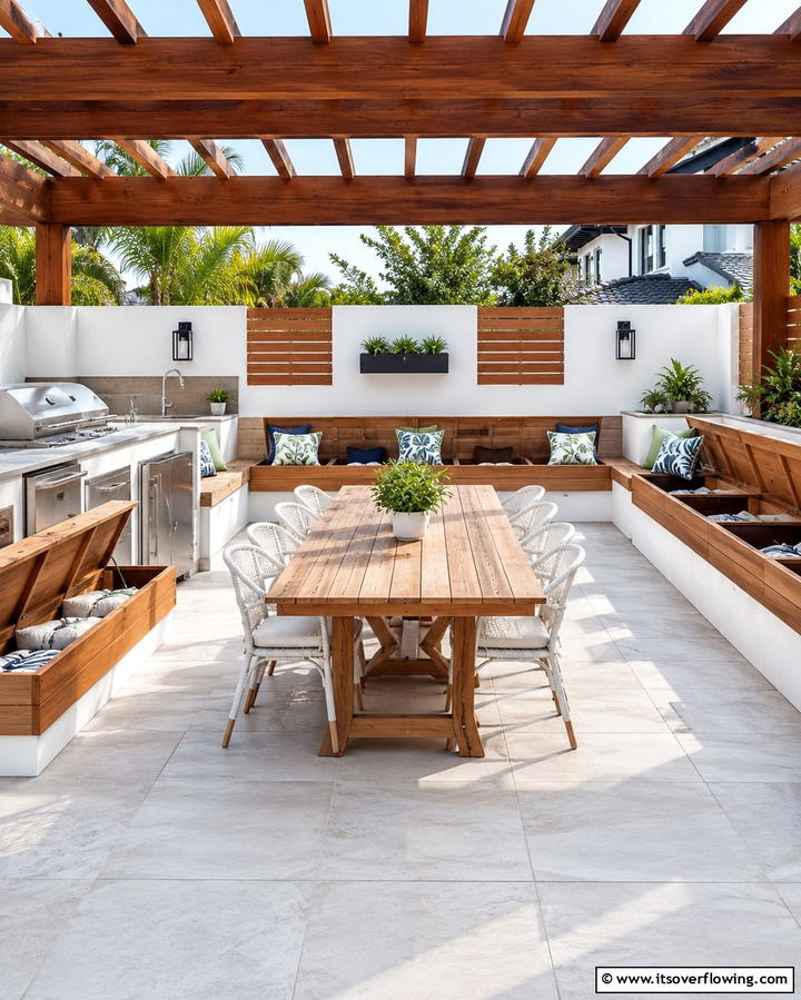 Built In Storage Benches - 20 Summer Kitchen Ideas to Refresh Your Space