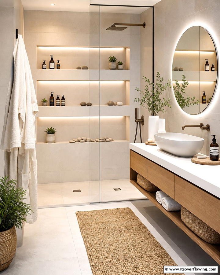 Built In Storage Niches - 21 Clever Bathroom Storage Ideas to Maximize Space and Style