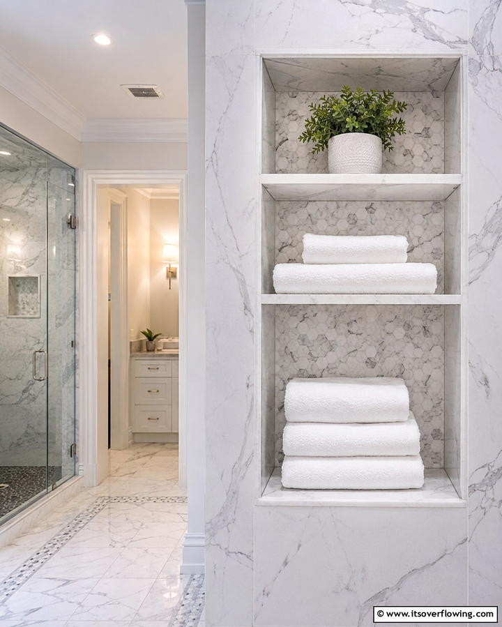Built In Towel Niche - 25 Towel Display Ideas to Organize Your Bathroom