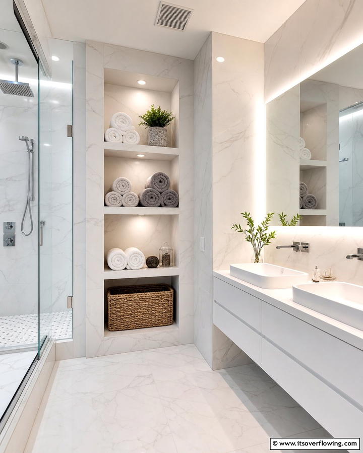Built In Towel Niche - 25 Creative Bathroom Towel Rack Ideas for Your Space