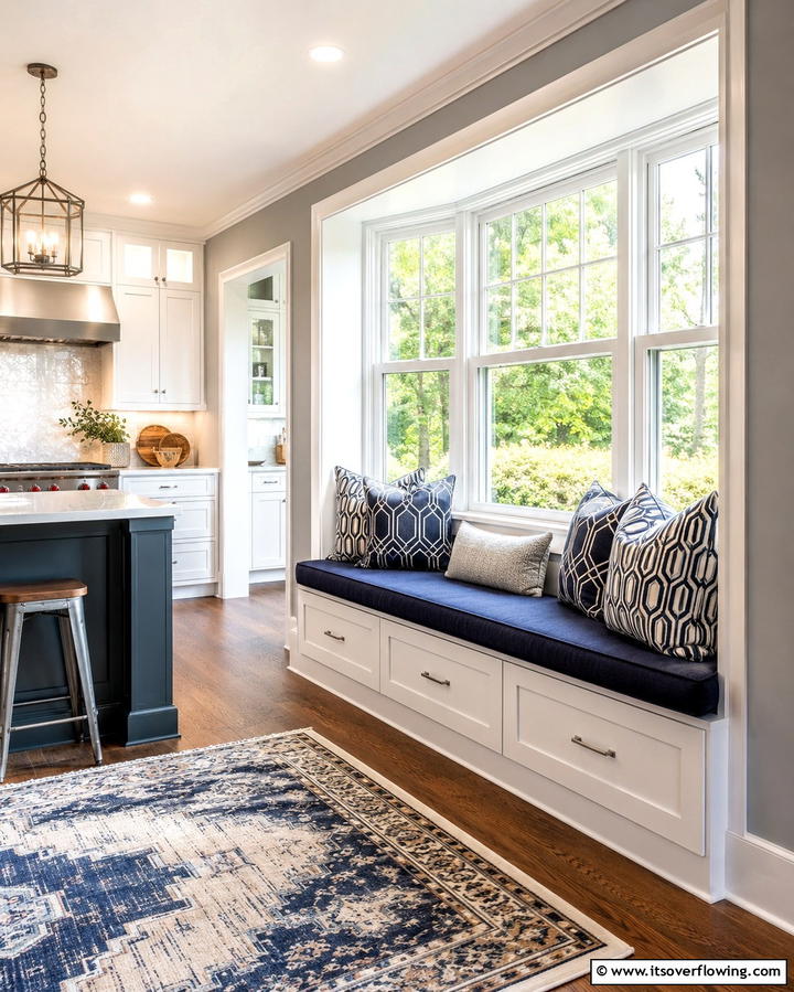 Built In Window Seat - 25 Kitchen Bay Window Ideas for a Bright Cooking Space