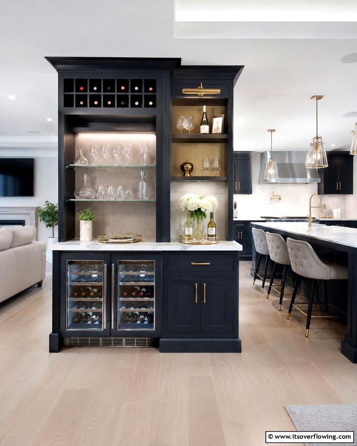 Built In Wine Storage - 20 Townhouse Kitchen Ideas for Small Spaces