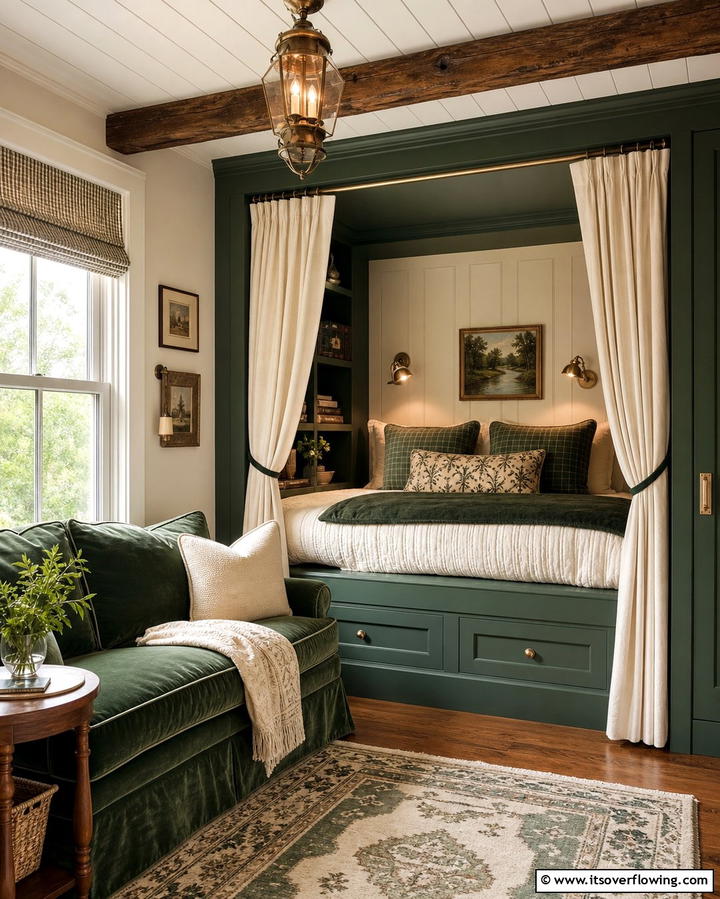 Built in Bed Nook - 25 One Room Cabin Interior Design Ideas for a Cozy Retreat