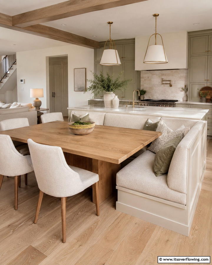 Built in Bench Seating for Comfort - 25 Kitchen Island Ideas With Seating for Functionality