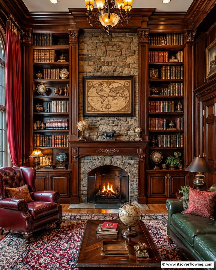 Built in Bookcases - 30 Sophisticated Cigar Room Designs for Luxurious Relaxation