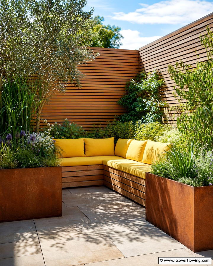 Built in Corner Seating - 25 Garden Seating Ideas for Relaxing Outdoor Spaces