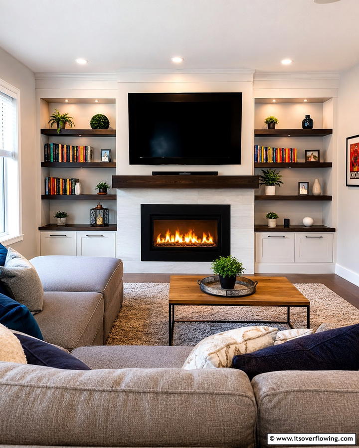 Built in Entertainment Center - 30 Fireplace Built-In Design Ideas for Focal Point Spaces