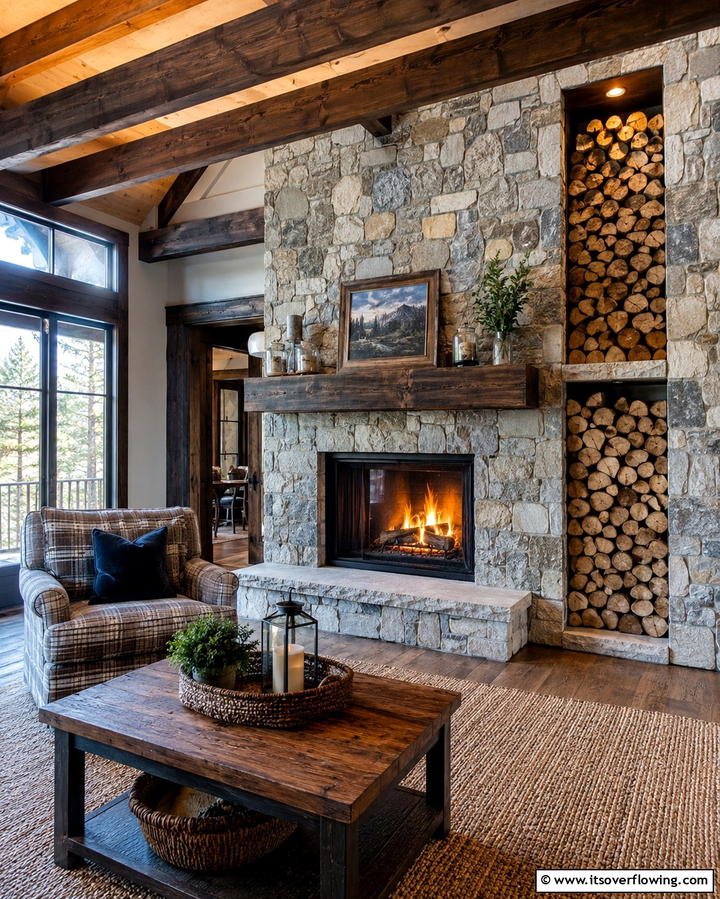 Built in Firewood Storage - 30 Fireplace Built-In Design Ideas for Focal Point Spaces