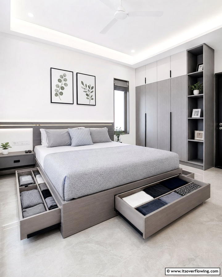 Built in Storage Under the Bed - 25 Bedroom Layout Ideas for Optimal Space Use