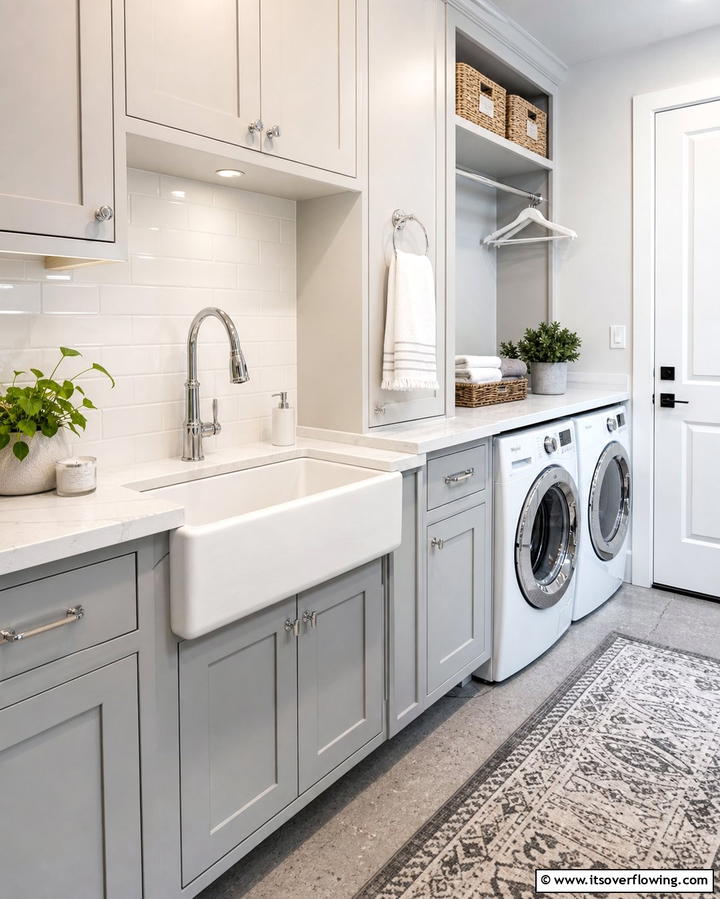 Built in Utility Sink - 25 Functional Garage Laundry Room Combo Ideas