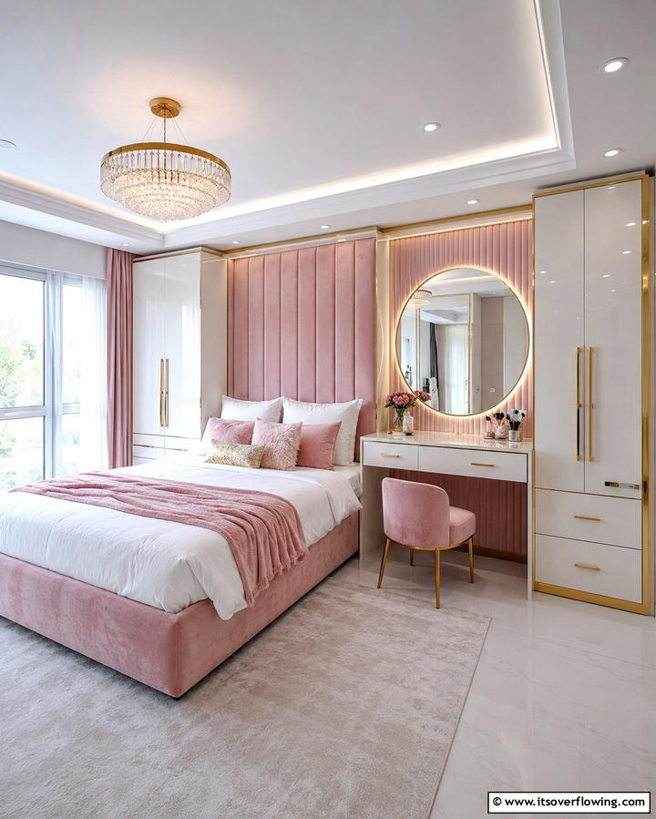 Built in Vanity and Wardrobe Combo - 30 Space-Saving Built-In Wardrobe Ideas Around Your Bed
