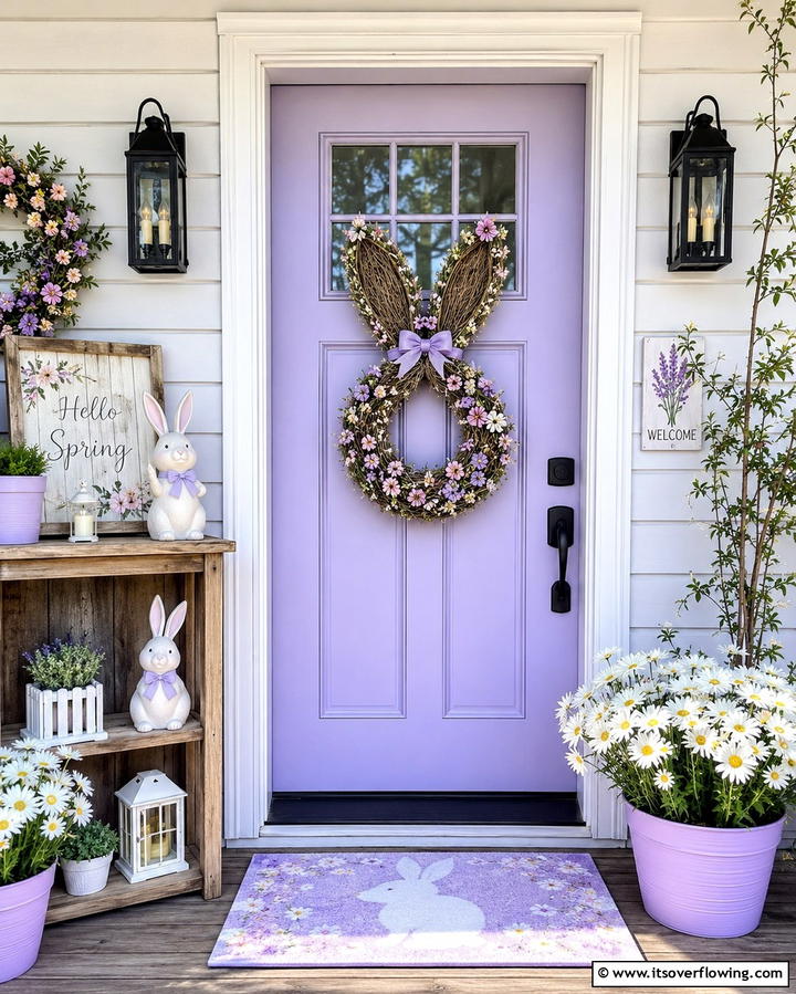 Bunny Themed Door Accents - 20 Spring Front Door Decor Ideas to Welcome the Season