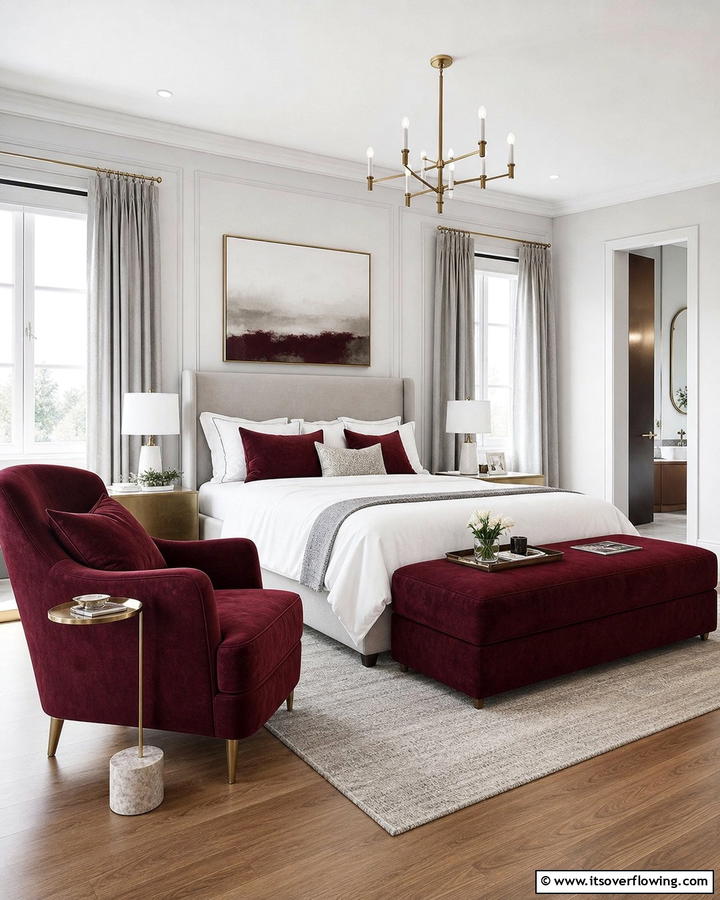 Burgundy Accent Furniture - 20 Luxurious Burgundy Bedroom Ideas for a Cozy Retreat