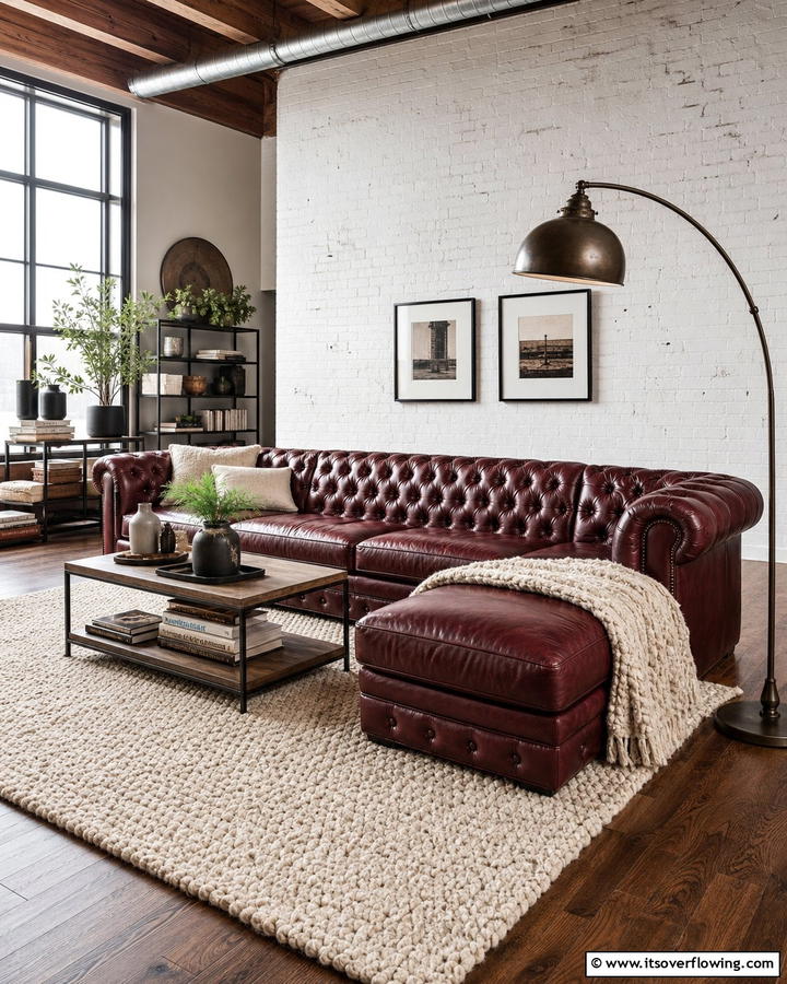 Burgundy Leather FurnitureOne - 25 Burgundy Living Room Ideas for a Rich and Cozy Look