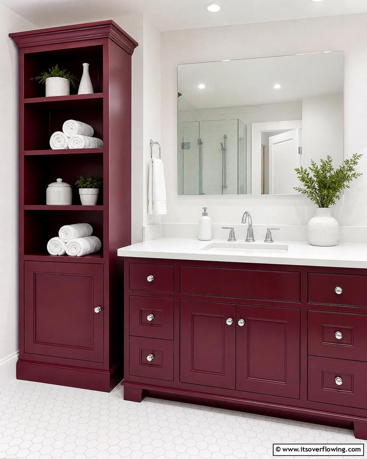 Burgundy Painted Furniture - 25 Elegant Burgundy Bathroom Ideas for a Luxe Look