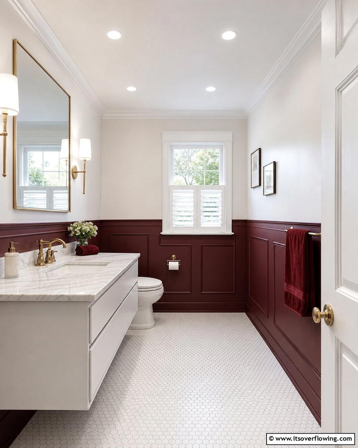 Burgundy Paneling - 25 Elegant Burgundy Bathroom Ideas for a Luxe Look