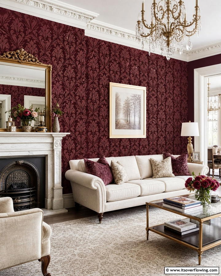 Burgundy Wallpaper - 25 Burgundy Living Room Ideas for a Rich and Cozy Look
